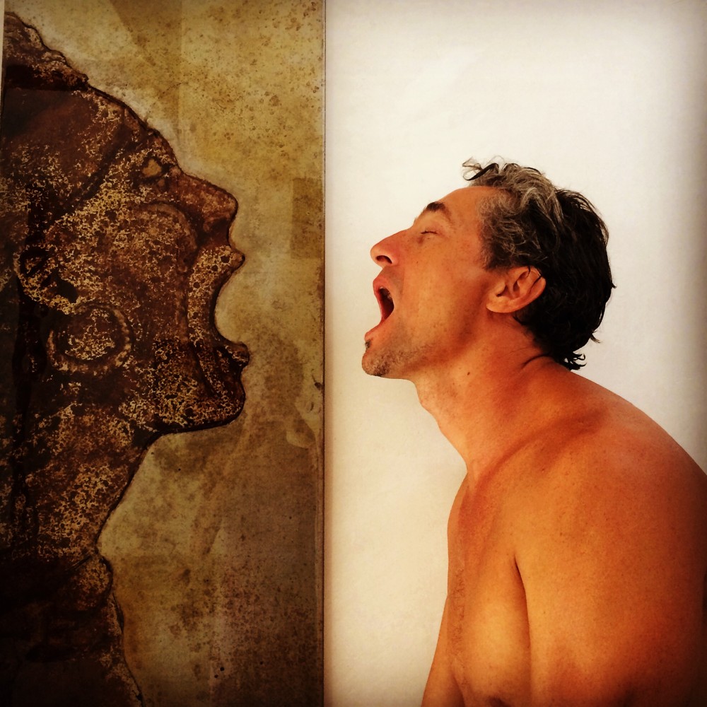 Mother Earth and her father seawater on metal, art, Kriss, artist, art on metal, CHRISTOPHE MONTEIL,