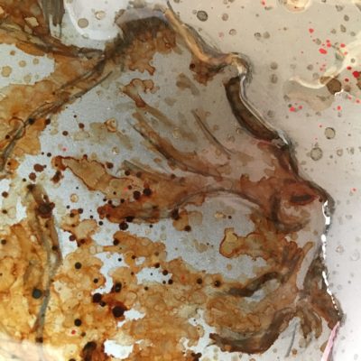 Upside Down - face rust and resin on metal, slack line, jump, water from mediterranea, south of France