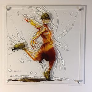Lil tribute Lil Buck style paint on plexi - christophe monteil - dance -detail - 2019 - 80x80