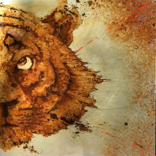 eye of the tiger.jpg rust on metal made with vinegar and water from the lake of Udaïpur, Rajhastan, India