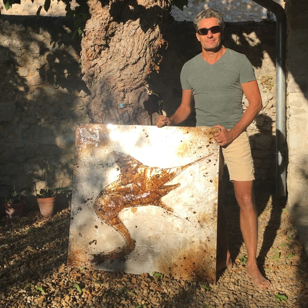 espadon 100x100 - 2019, eau de Tinos, Grèce, rouille sur métal