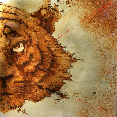 eye of the tiger.jpg rust on metal made with vinegar and water from the lake of Udaïpur, Rajhastan, India